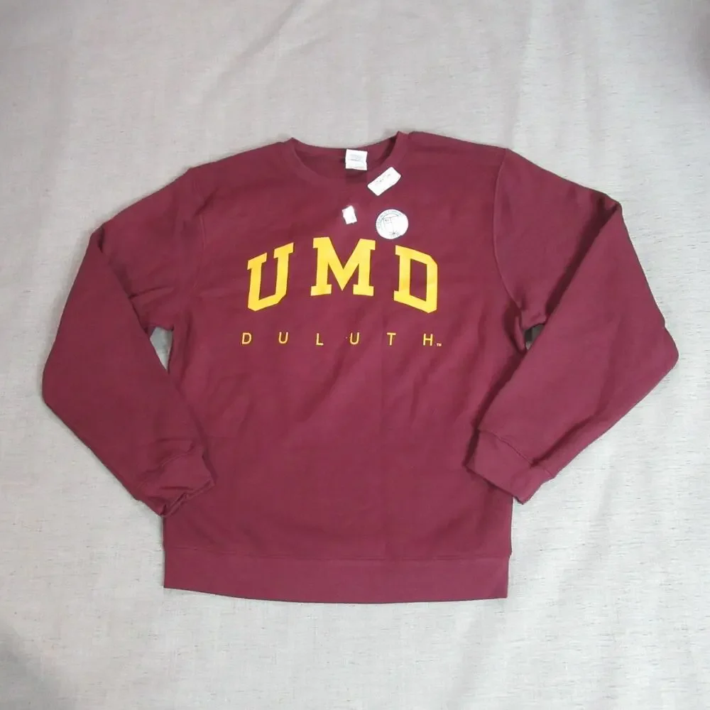 UMD Duluth Sweatshirt Burgundy Minnesota Bulldogs Sweater College Delta NEW